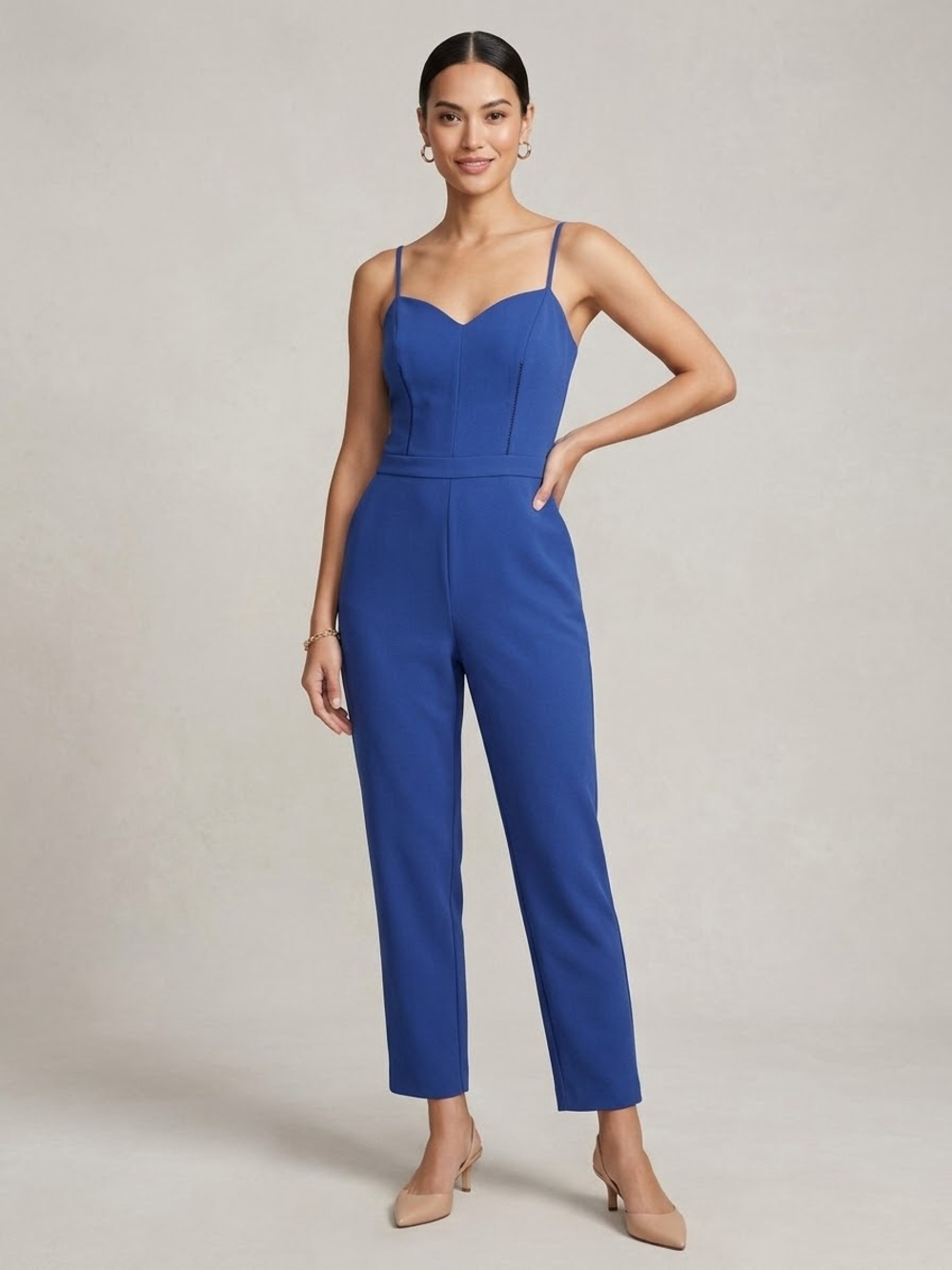 White House Black Market Cobalt Blue Slim Jumpsuit
